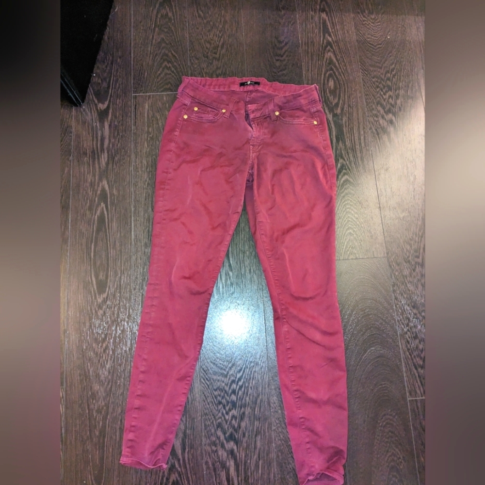 BUNDLE TO SAVE! Wine coloured skinny trousers